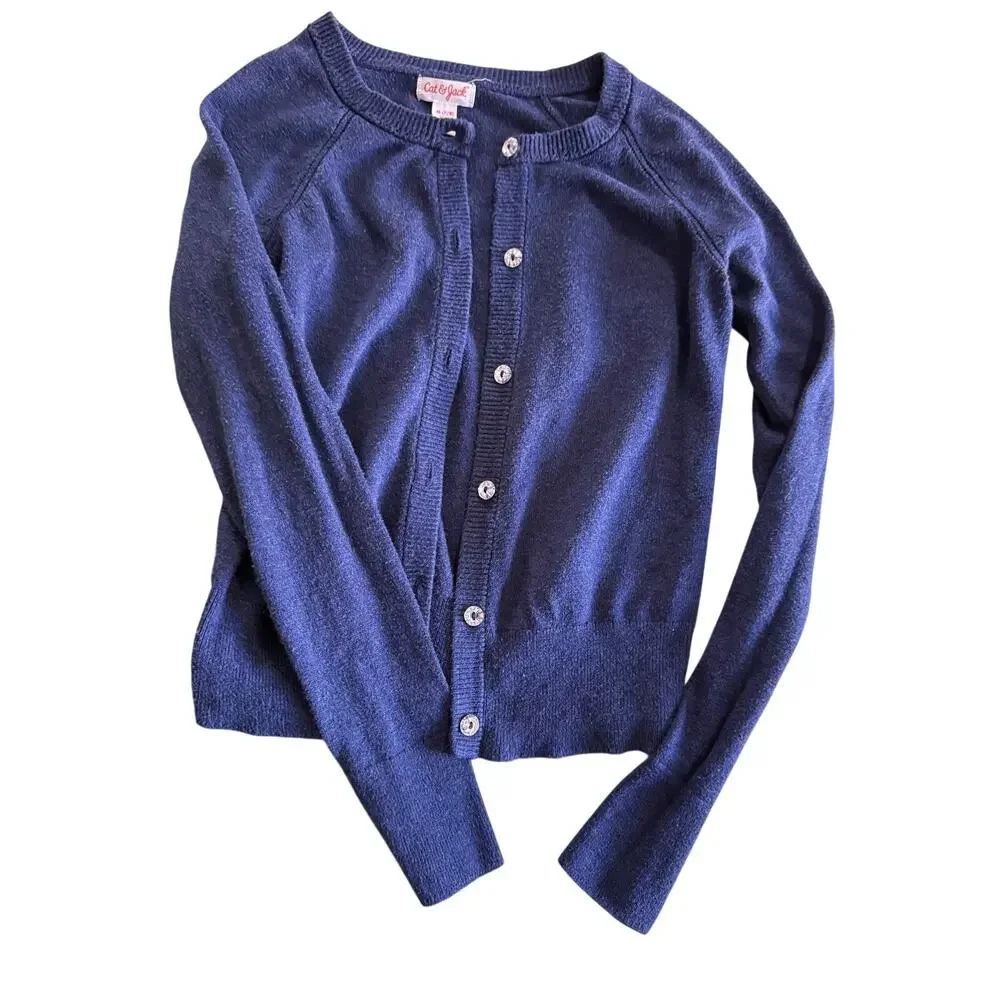 Girls 2-Piece Dress + Cat & Jack Cardigan Set Navy Cardigan Green Dress Size 9